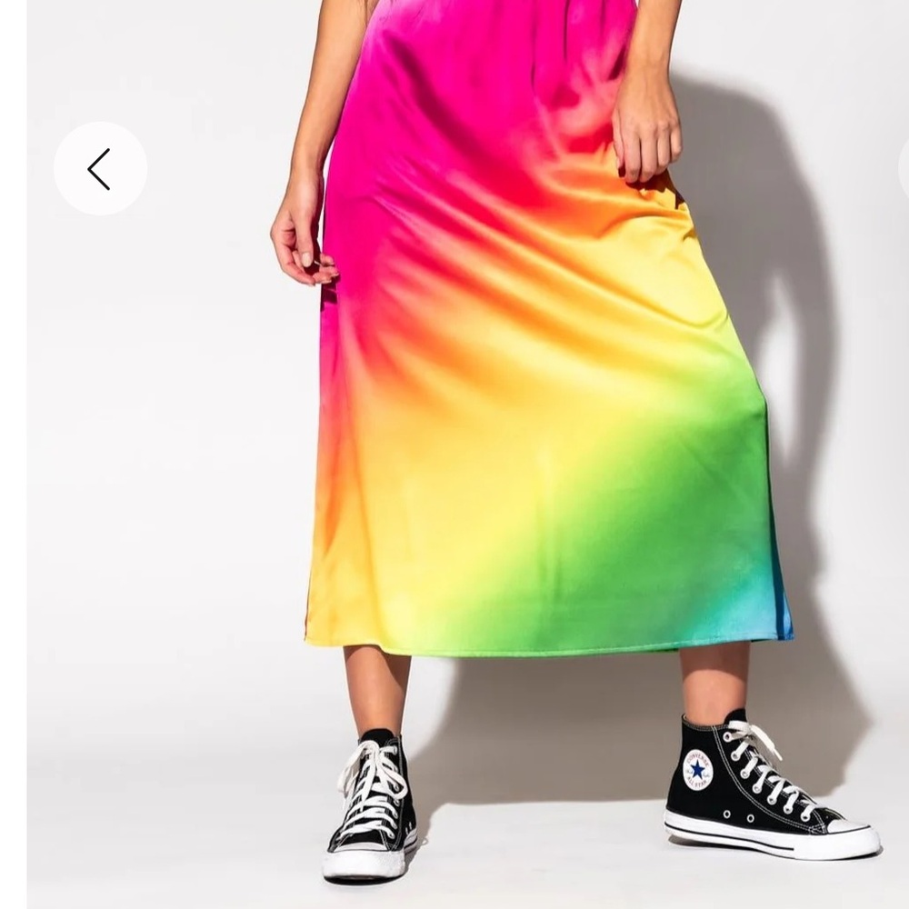 Dressed in LALA Rainbow Midi Skirt
